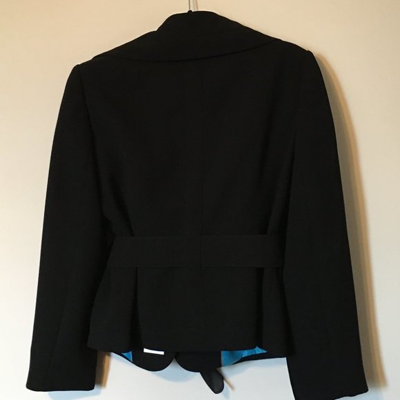 NWT!  CALVIN KLEIN Black Shawl Collar Sunday Office Dress Skirt Suit Sz 14 - Picture 6 of 7